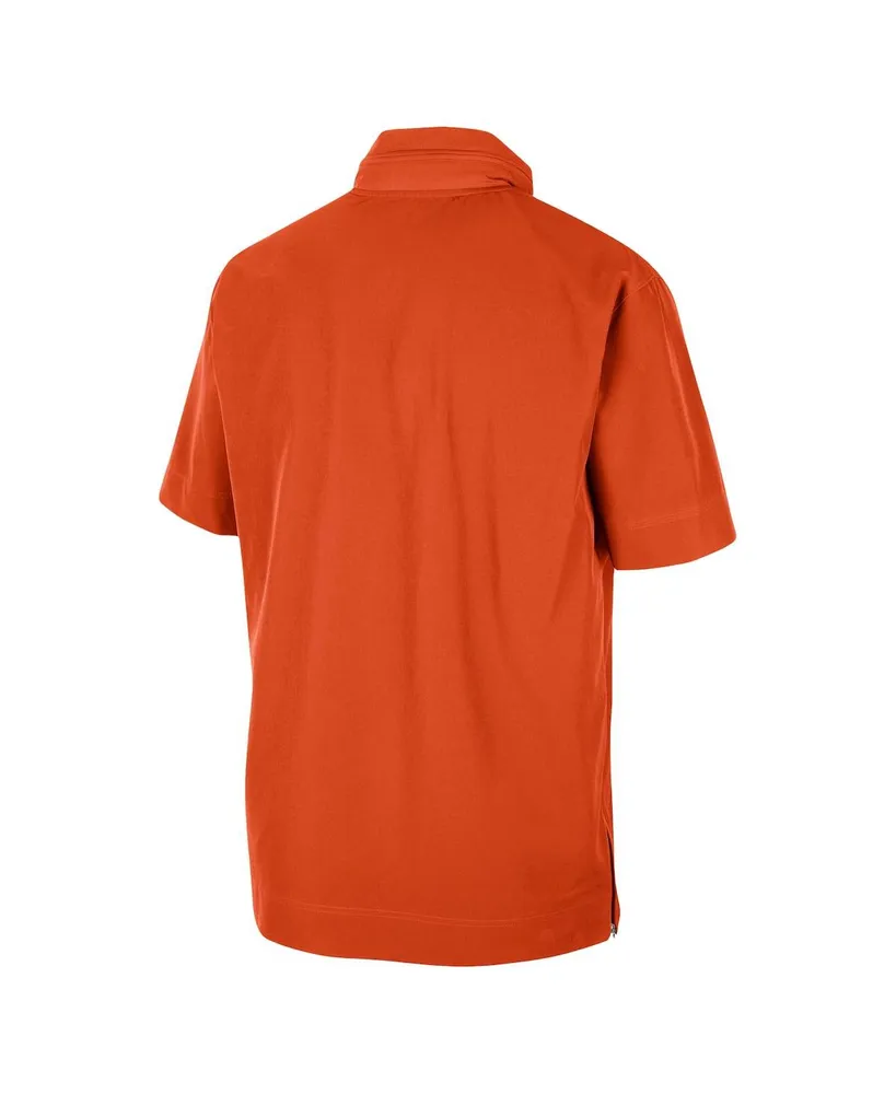 Men's Nike Orange Clemson Tigers Coaches Half-Zip Short Sleeve Jacket