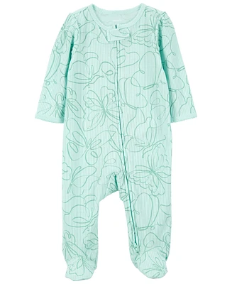 Carter's Baby Boys or Girls Printed 2-Way Zip Up Cotton Blend Sleep and Play
