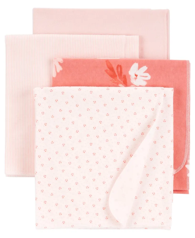 Carter's Baby Girls Receiving Blankets, Pack of 4