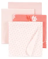 Carter's Baby Girls Receiving Blankets, Pack of 4