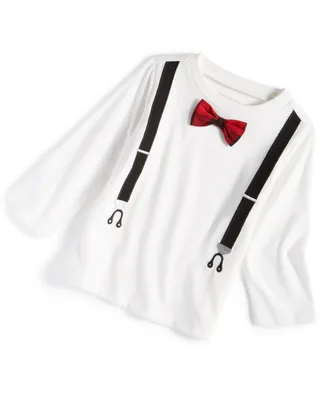 First Impressions Toddler Boys Bow Tie and Suspenders T Shirt, Created for Macy's