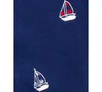 Little Me Baby Boys Sailboat Coverall and Hat, 2 Piece Set