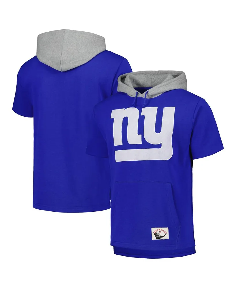 New York Giants Mitchell & Ness Postgame Short Sleeve Hoodie - Royal