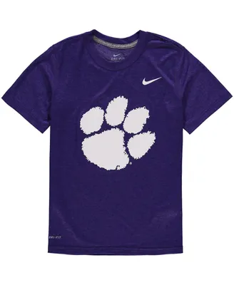 Big Boys Nike Purple Clemson Tigers Logo Legend Dri-fit T-shirt