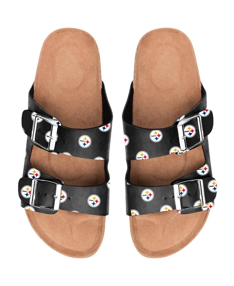 Women's Pittsburgh Steelers Mini Print Double Buckle Sandal