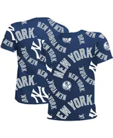 Big Boys Stitches Navy New York Yankees Allover Team T-shirt