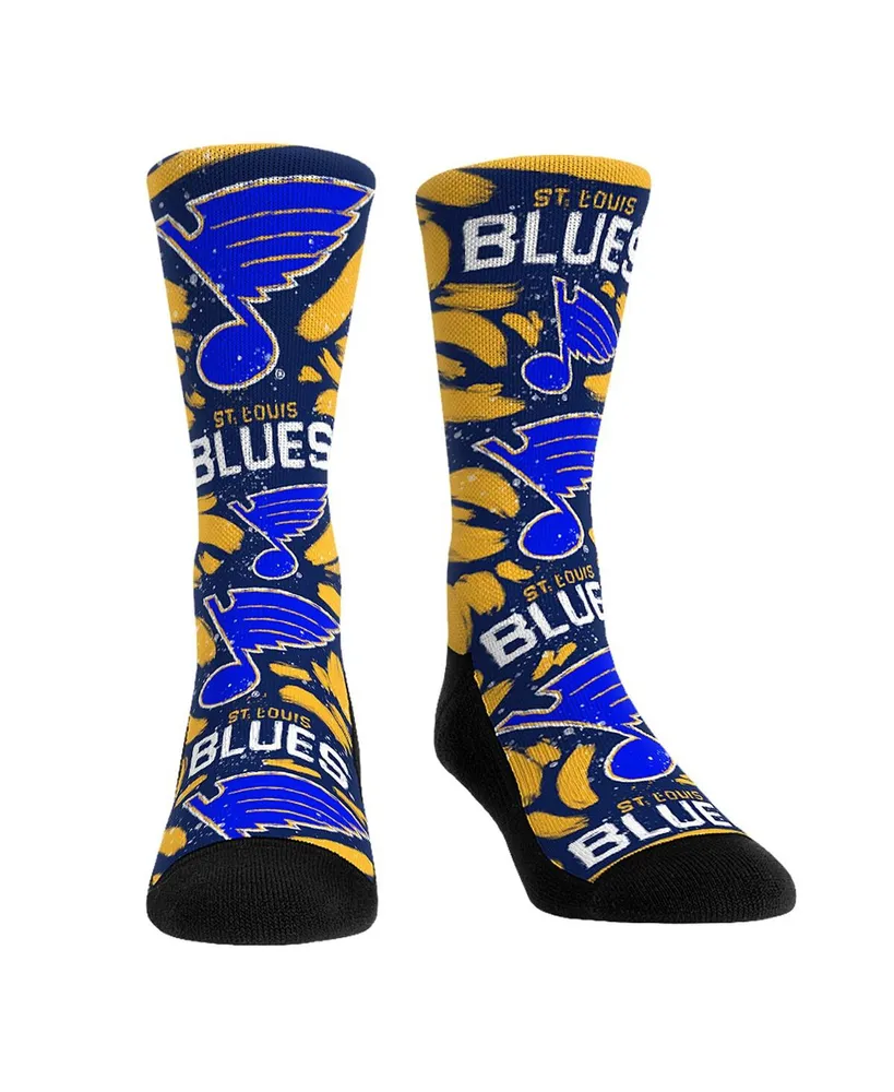 Men's and Women's Rock 'Em Socks St. Louis Blues Allover Logo Paint Crew