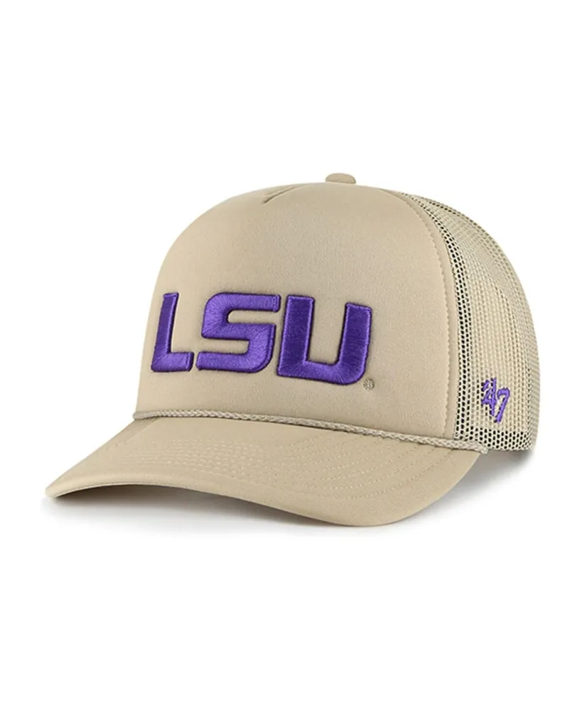 Men's '47 Brand Khaki Lsu Tigers Foam Front Mesh Trucker Snapback Hat