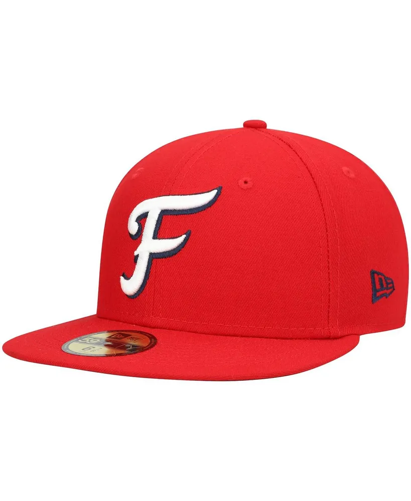 Men's New Era Red Fredericksburg Nationals Home Authentic Collection 59FIFTY Fitted Hat