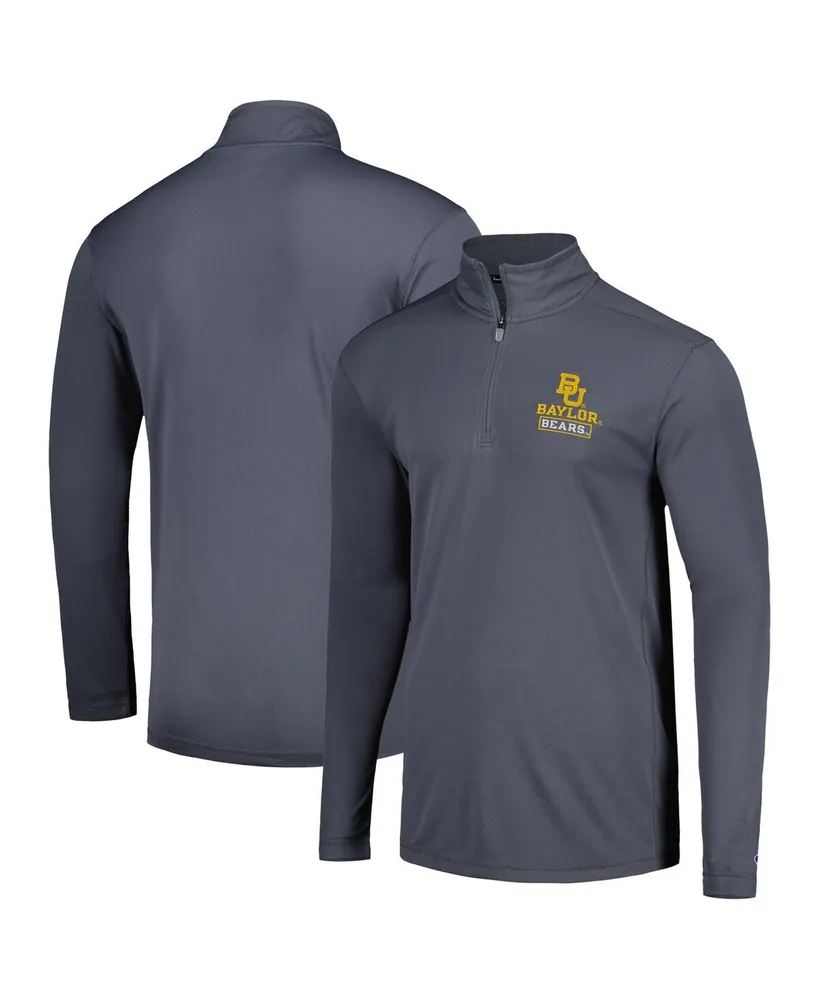 Men's Champion Gray Baylor Bears Textured Quarter-Zip Jacket