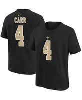 Big Boys Nike Derek Carr Black New Orleans Saints Player Name and Number T-shirt