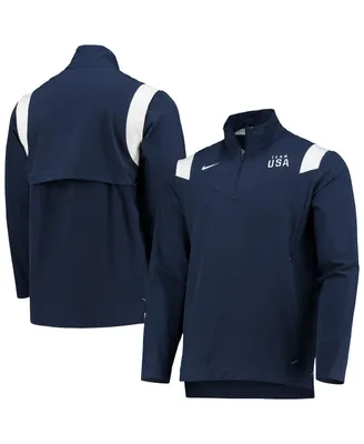 Men's Nike Navy Team Usa On-Field Quarter-Zip Jacket