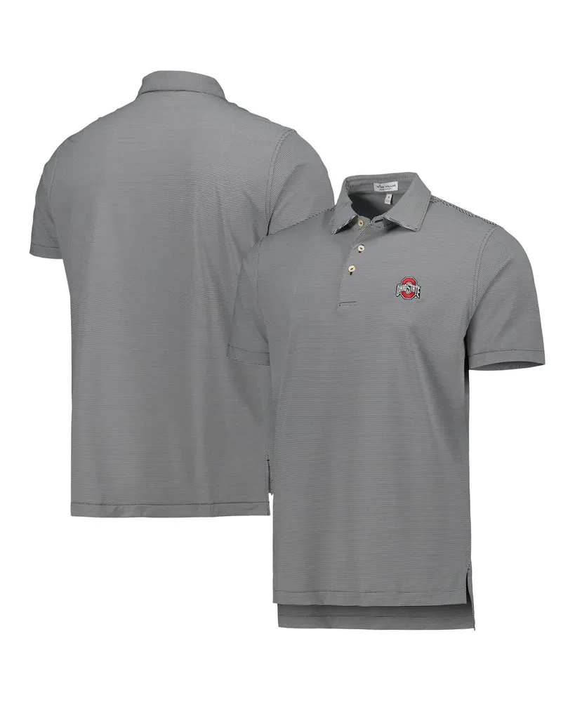 Ohio State Buckeyes Peter Millar Jubilee Stripe Performance Polo - Scarlet