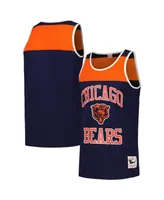 Men's Mitchell & Ness Navy and Orange Chicago Bears Heritage Colorblock Tank Top