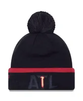 Men's New Era Black Atlanta United Fc Wordmark Kick Off Cuffed Knit Hat with Pom