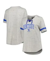 Women's Heather Gray Kentucky Wildcats Plus Lace-Up T-shirt