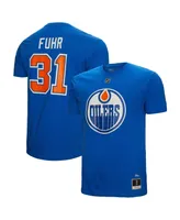 Men's Mitchell & Ness Grant Fuhr Royal Edmonton Oilers Name and Number T-shirt