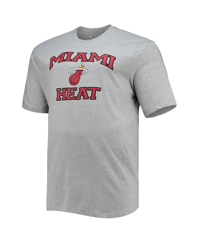 Men's Heathered Gray Miami Heat Big and Tall Heart Soul T-shirt