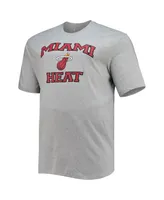 Men's Heathered Gray Miami Heat Big and Tall Heart Soul T-shirt