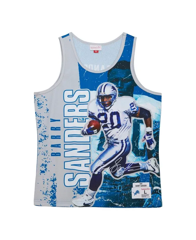 Barry Sanders Detroit Lions Mitchell & Ness 1996 Split Legacy Replica Jersey  - Silver/Blue