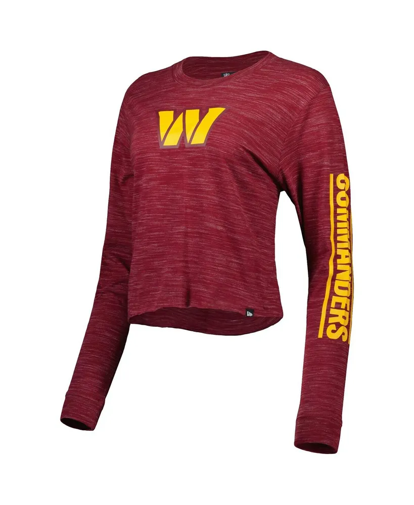 Women's New Era Burgundy Washington Commanders Crop Long Sleeve T-shirt