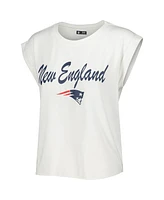 Women's Concepts Sport White, Cream New England Patriots Montana Knit T-shirt and Shorts Sleep Set