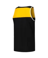 Men's Mitchell & Ness Black and Gold Pittsburgh Steelers Heritage Colorblock Tank Top