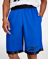 Reebok Men's Regular-Fit Logo-Print Mesh Basketball Shorts