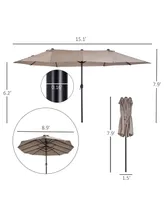 Outsunny Extra Large 15ft Patio Umbrella,