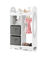 Costway Kids Dress up Storage Hanging Armoire Dresser Costume Closet