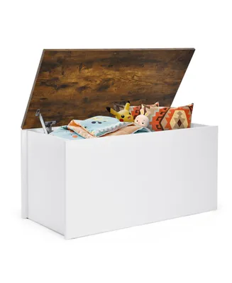 Costway Flip-top Storage Chest Lift Top Storage Bench Wooden Deck Box Toy Box