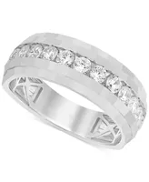 Men's Diamond Channel-Set Band (1 ct. t.w.) in 10k White Gold