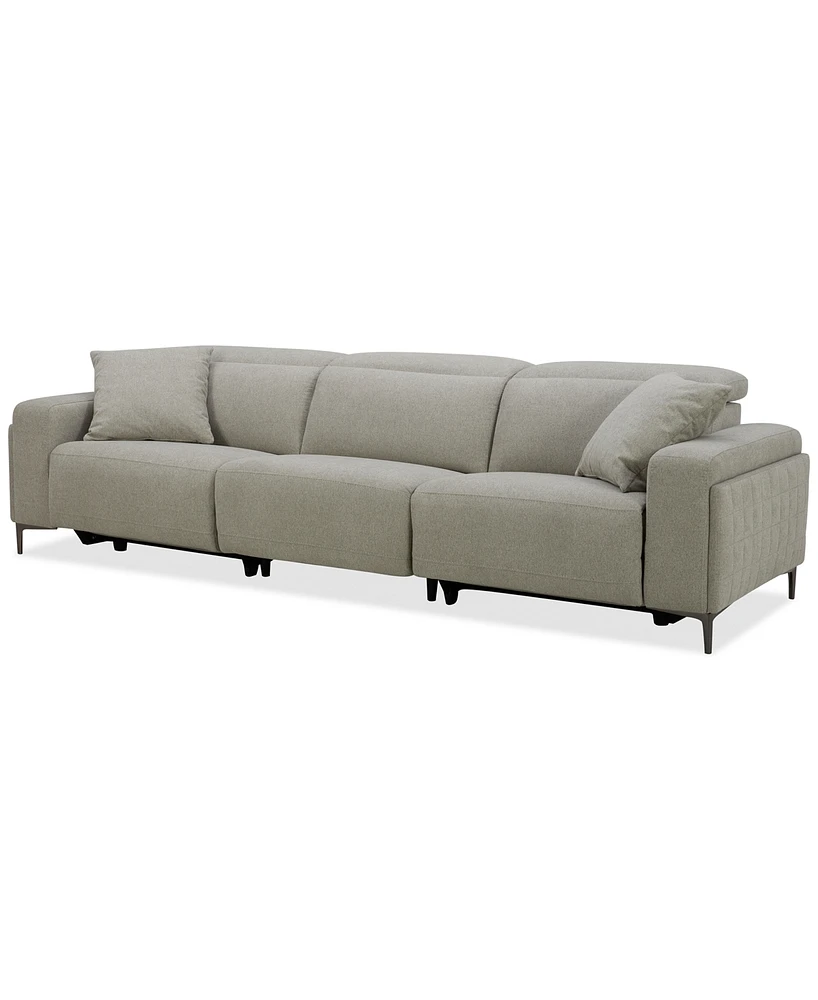 Closeout! Adney 121" 3 Pc Zero Gravity Fabric Sectional with 2 Power Recliners, Created for Macy's