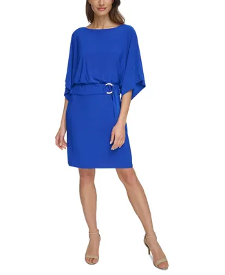 Jessica Howard Women's Dolman-Sleeve Belted Blouson Dress