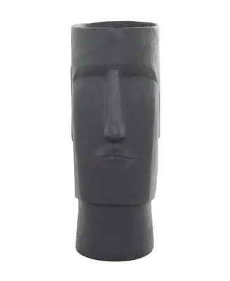 Novogratz Collection Dark Gray Magnesium Oxide Indoor Outdoor Easter Island Head Planter