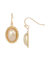 2028 Imitation Pearl Oval Drop Earrings