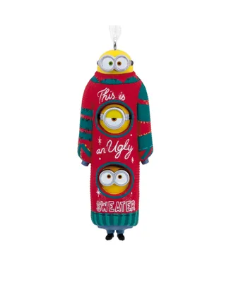 Hallmark Minions Bob, Kevin and Stuart in Ugly Christmas Sweater Ornament - Multi