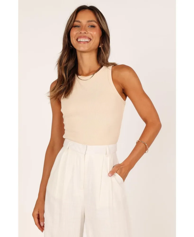 Ari Ribbed Tank Top - White - Petal & Pup