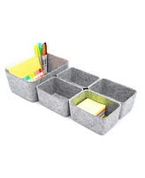 Welaxy Felt 5 Piece Drawer Organizer Bin Set