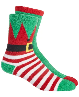 Charter Club Women's 2-Pack Holiday Fuzzy Butter Socks
