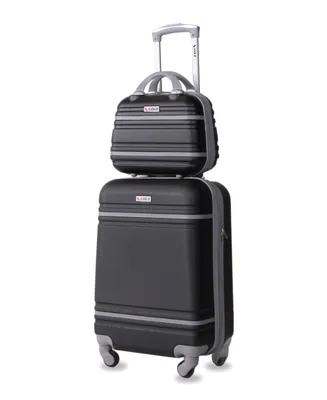 Varsity 2-Piece Carry-On Hardside Cosmetic Luggage Set