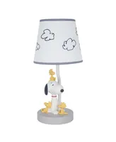 Lambs & Ivy Classic Snoopy & Friends White/Gray Nursery Lamp with Shade & Bulb