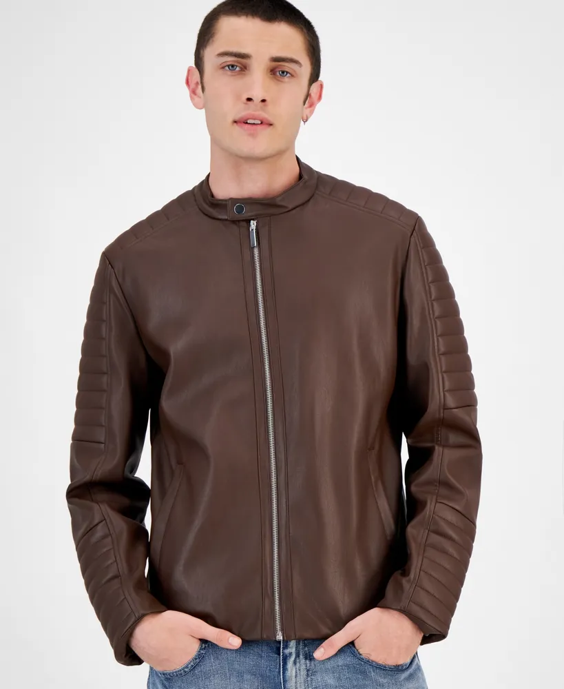 I.n.c. International Concepts Men's Jameson Regular-Fit Faux-Leather Moto Jacket, Created for Macy's