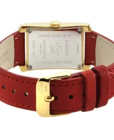 GV2 by Gevril Women's Luino Swiss Quartz Red Leather Watch 29mm