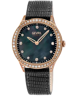 Gevril Women's Morcote Swiss Quartz Leather Watch 36mm