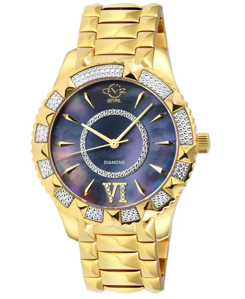 GV2 by Gevril Women's Venice Swiss Quartz Gold-Tone Stainless Steel Watch 38mm