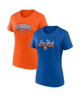 Women's Fanatics Royal, Orange New York Islanders Two-Pack Fan T-shirt Set