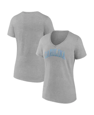 Women's Fanatics Heather Gray North Carolina Tar Heels Basic Arch V-Neck T-shirt