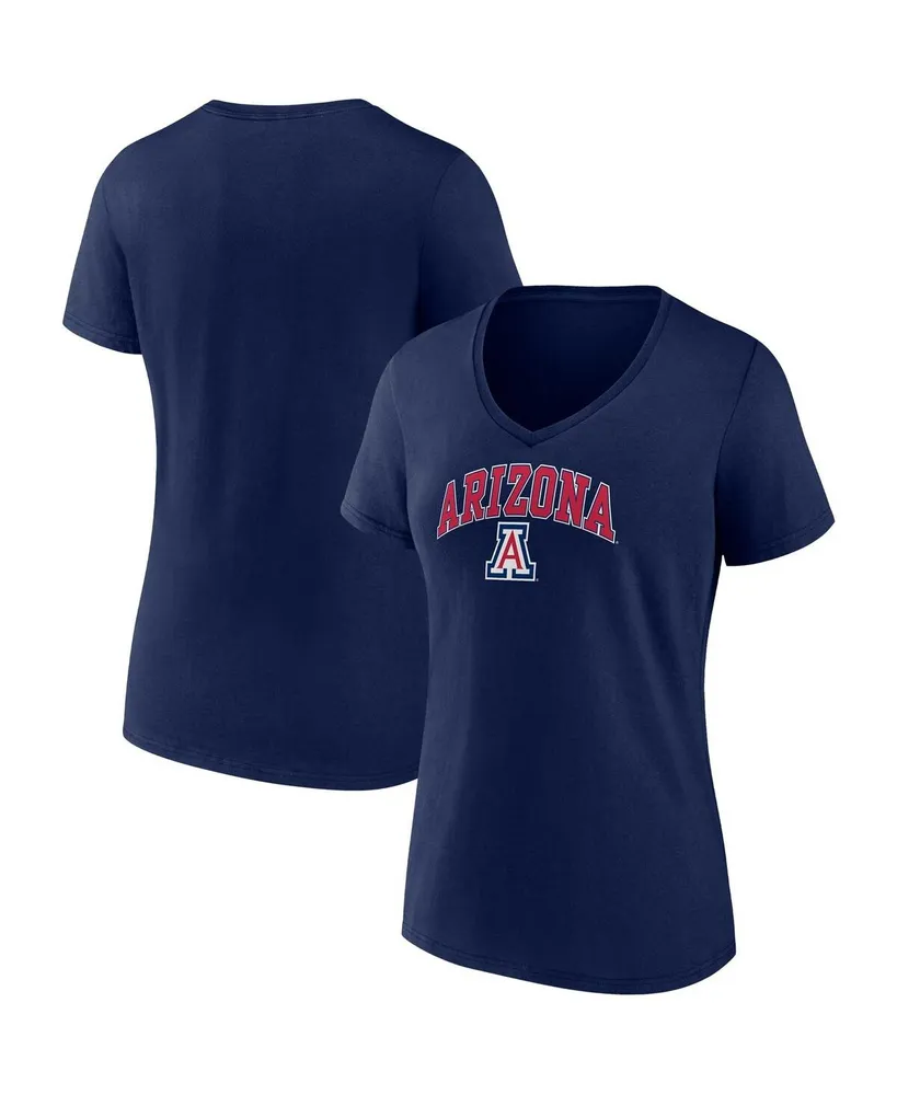 Women's Fanatics Navy Arizona Wildcats Evergreen Campus V-Neck T-shirt