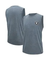 Men's Msx by Michael Strahan Gray Las Vegas Raiders Warm Up Sleeveless T-shirt